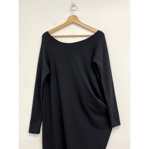 Marcella NYC Kensington Asymmetric Long Sleeve Minimalist Capsule Midi Dress XS - Picture 5 of 10